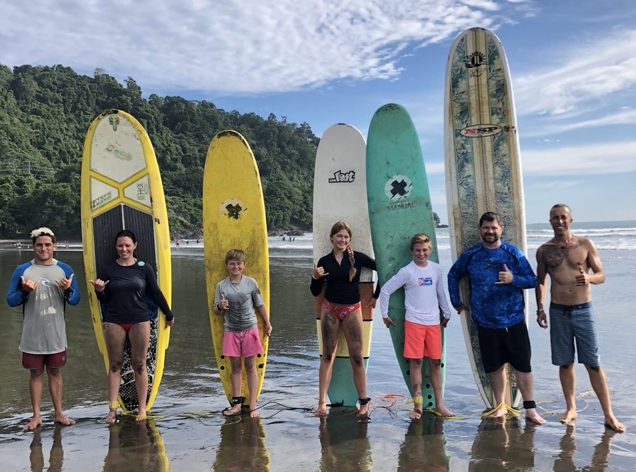 Surf lessons group Jaco Costa Rica