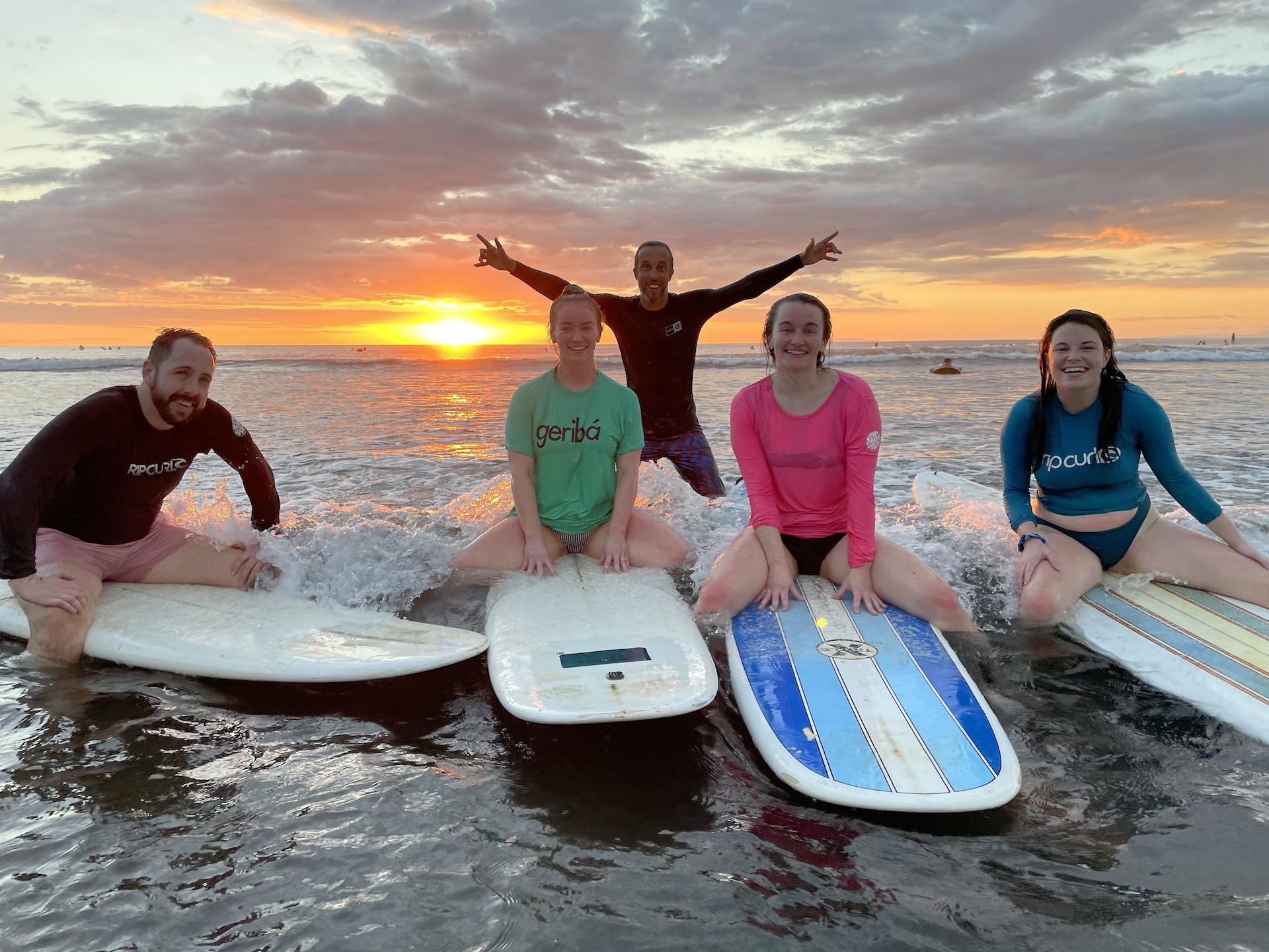 Surf lessons at sunset Jaco Costa Rica