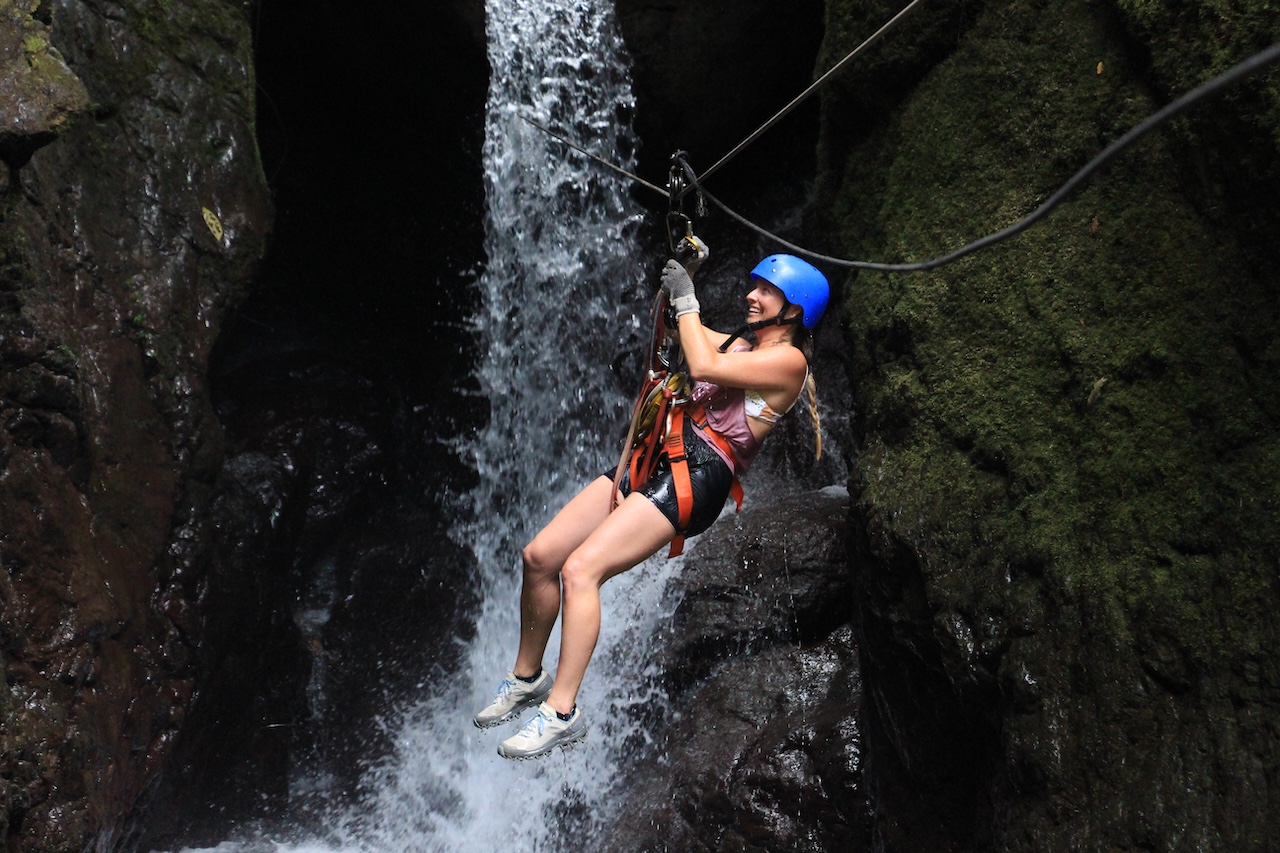 Zip-line by waterfall Costa Rica